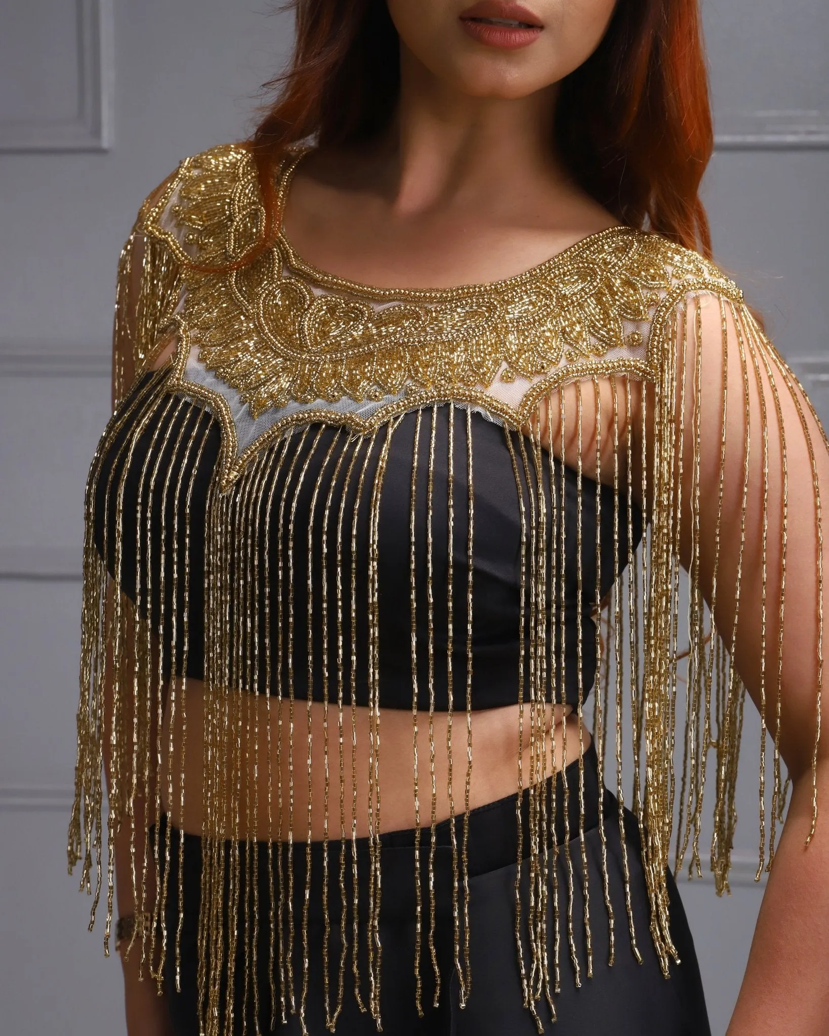 Golden Beaded Cape