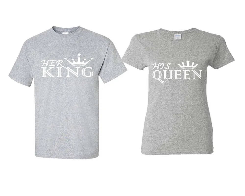 Her King His Queen Couple Matching T Shirts