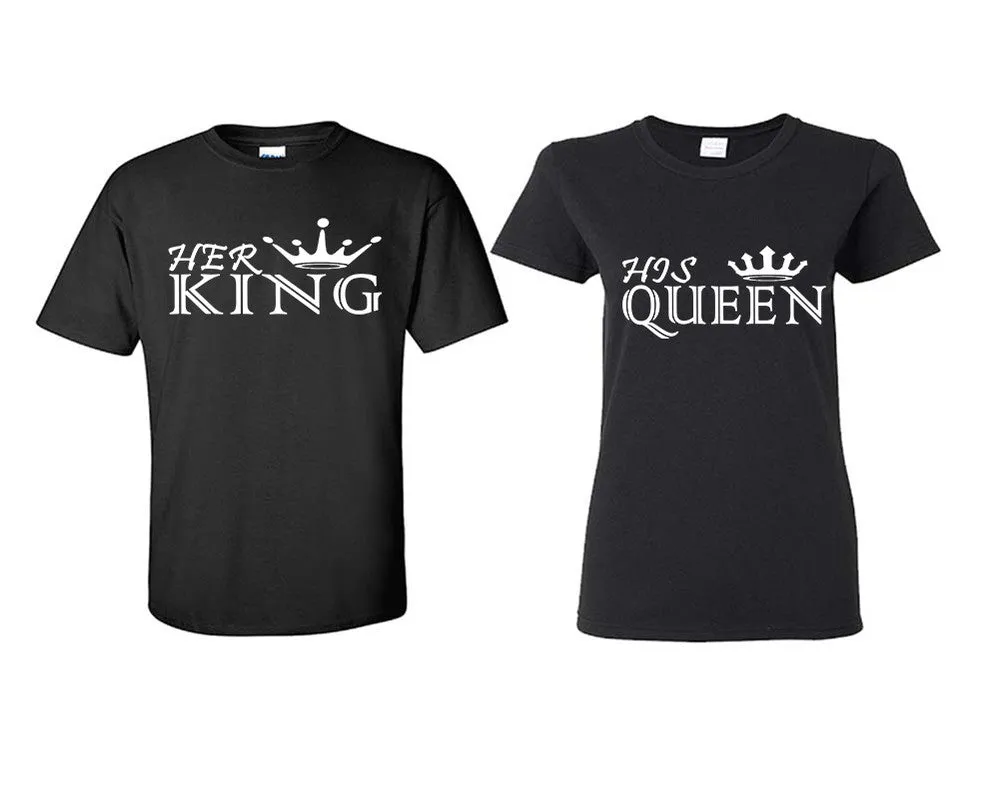 Her King His Queen Couple Matching T Shirts