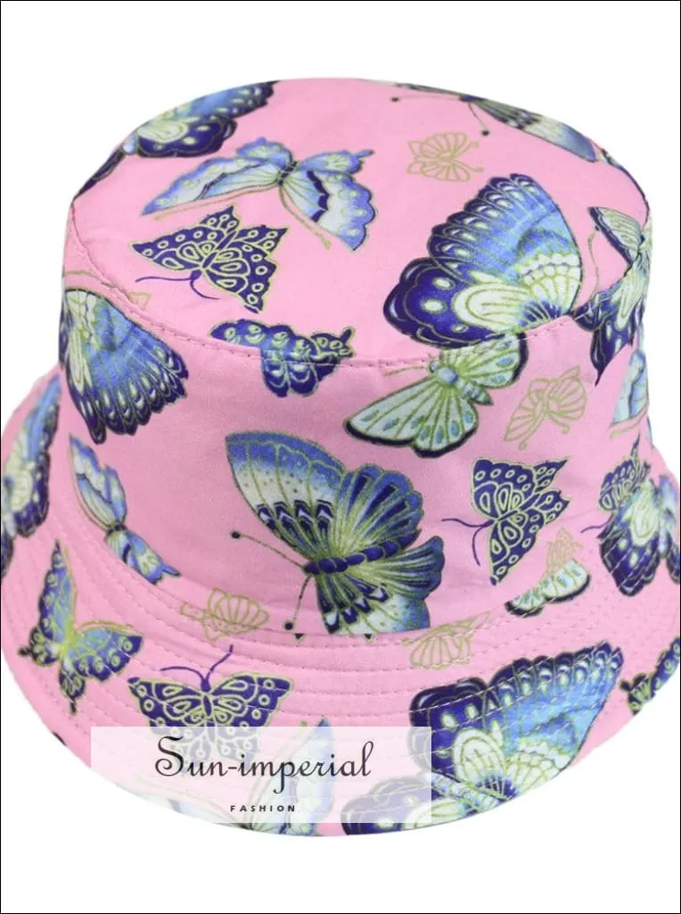 Hot Pink Paint Splash Print Reversible Black White Cow Pattern Women Bucket Hat