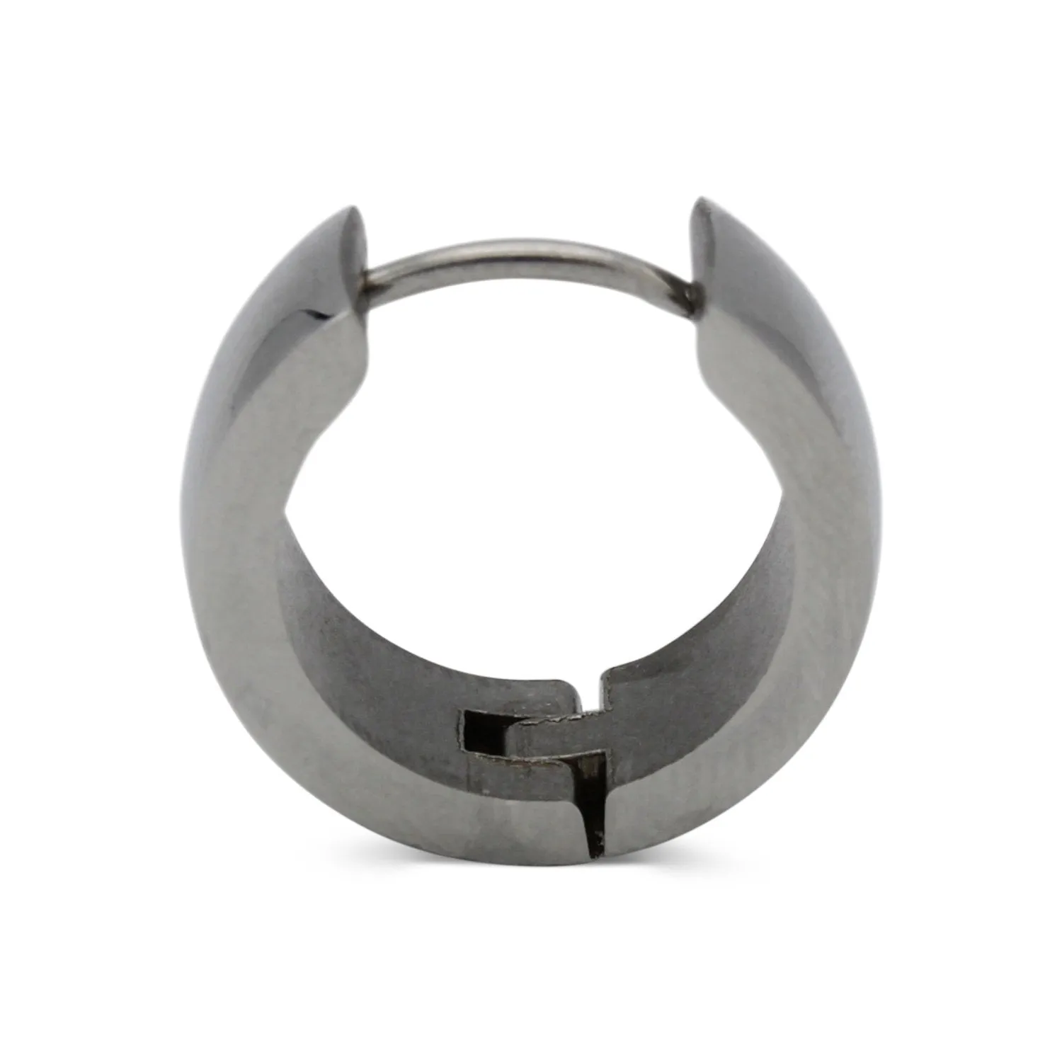 Huggie Hoop Earrings Stainless Steel Plain & Rounded Design