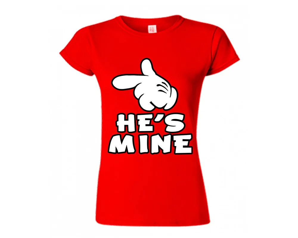 I'm Hers and He's Mine Couple Shirts and Kissing Mickey Jogger Pants, Top & Bottom Sets