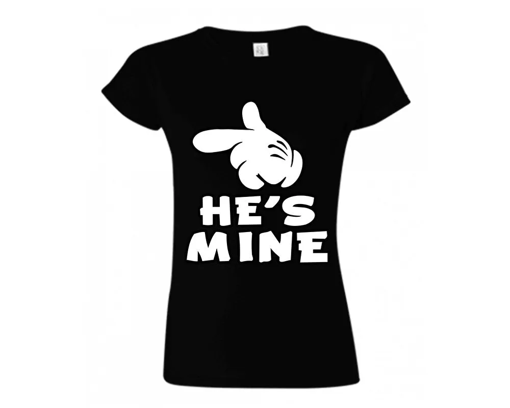 I'm Hers and He's Mine Couple Shirts and Kissing Mickey Jogger Pants, Top & Bottom Sets