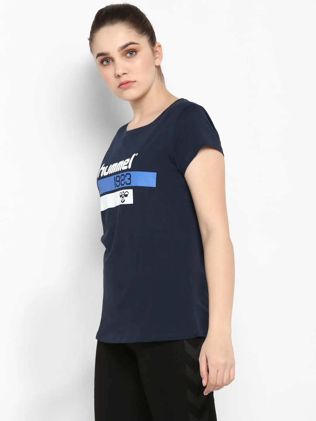 Jade Women Cotton Blue T-Shirt