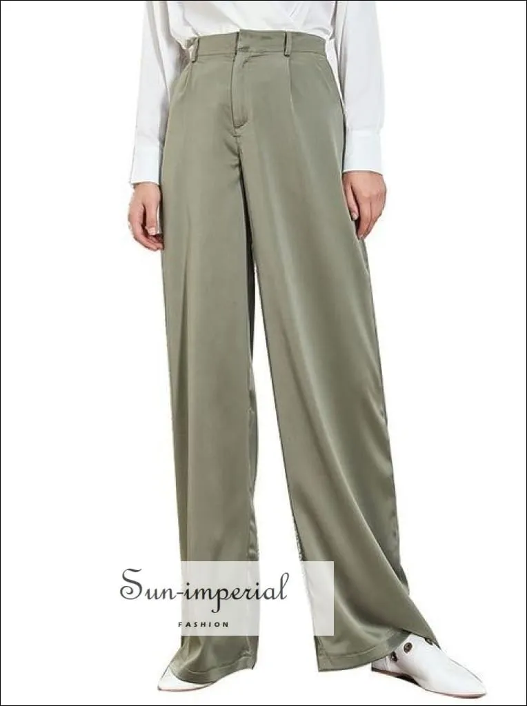 Kimberly Pants -loose Casual Trousers for Women High Waist Wide Leg Pants