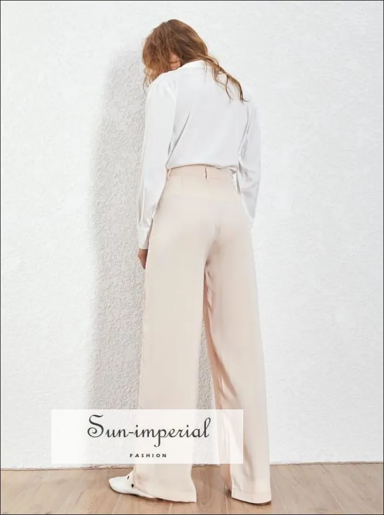 Kimberly Pants -loose Casual Trousers for Women High Waist Wide Leg Pants