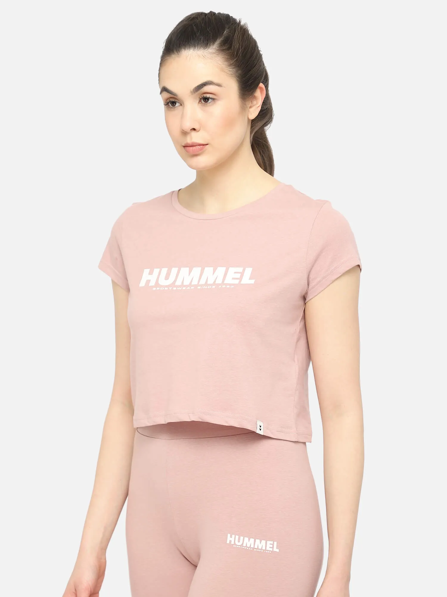 Legacy Women Cotton Pink Cropped T-Shirt