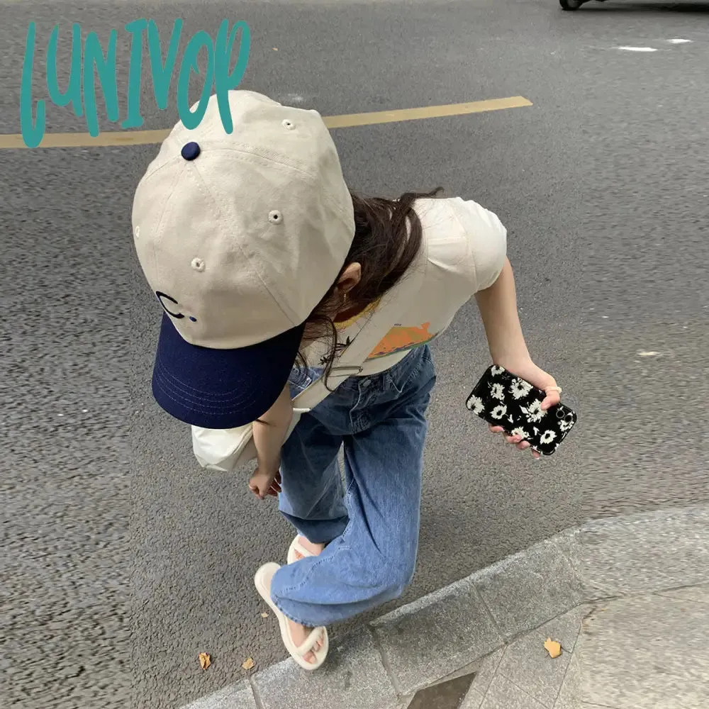 Lunivop 90s streetwear High Waist Straight Jeans Women's Summer Korean Style Ins Retro Versatile Casual Loose Wide Leg Mop Long Pants Fashion