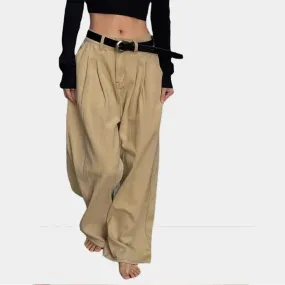 LVSANW 23ss Women's High Waisted Loose Flutter Jeans Fashion Wide Leg Trousers Ladies Nicole Y2k Pants Korean Style Cargo Pants Women