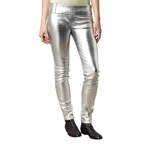 Mettalic Silver leather pants (style #19)