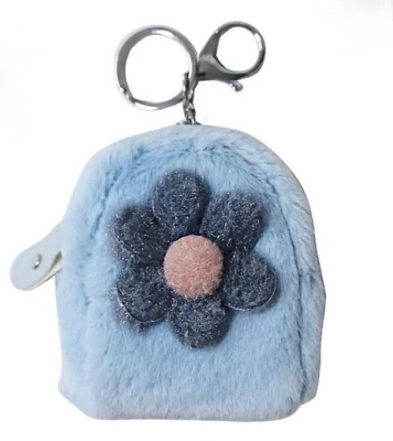 Mini Fluffy Backpack Style Key Chain Coin Purse Pouch Cash Bag Small Wallets Wallet Bags