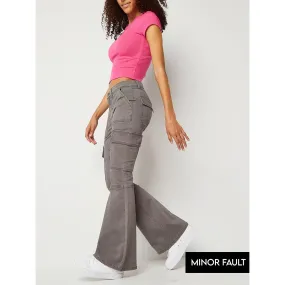 (Minor Fault) Flared Cargo Grey Pants