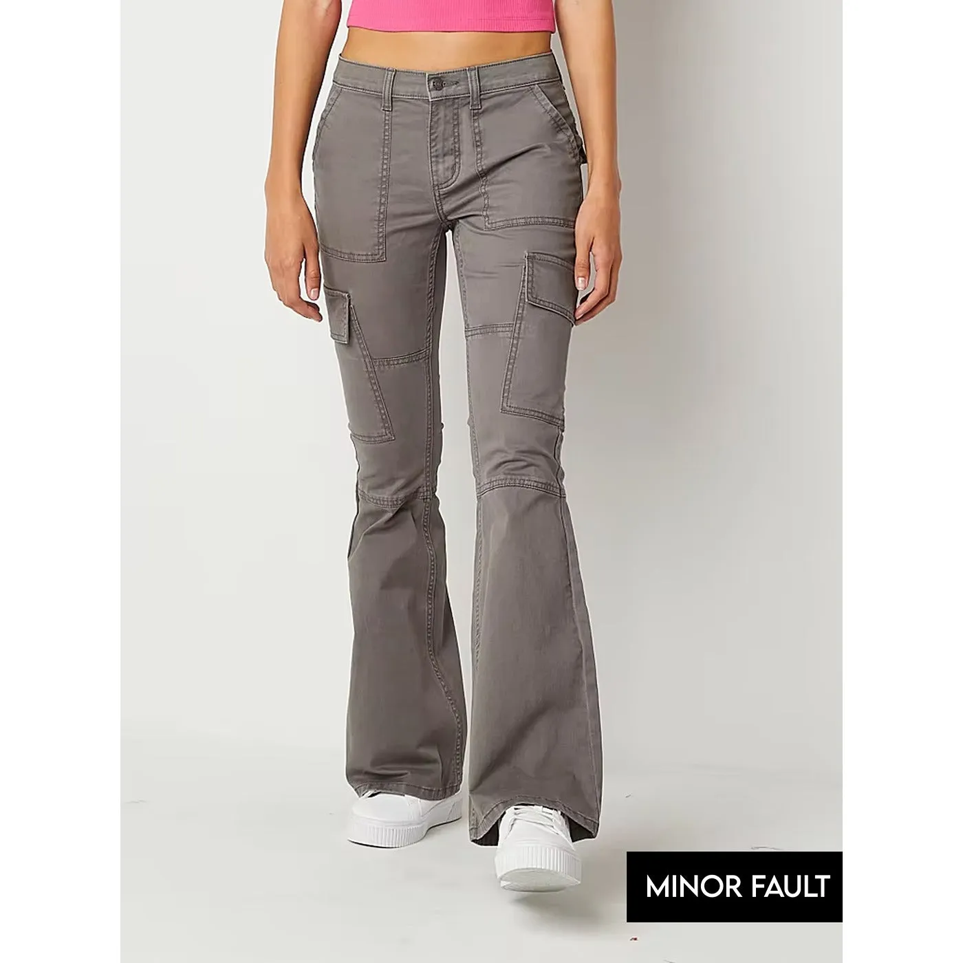 (Minor Fault) Flared Cargo Grey Pants