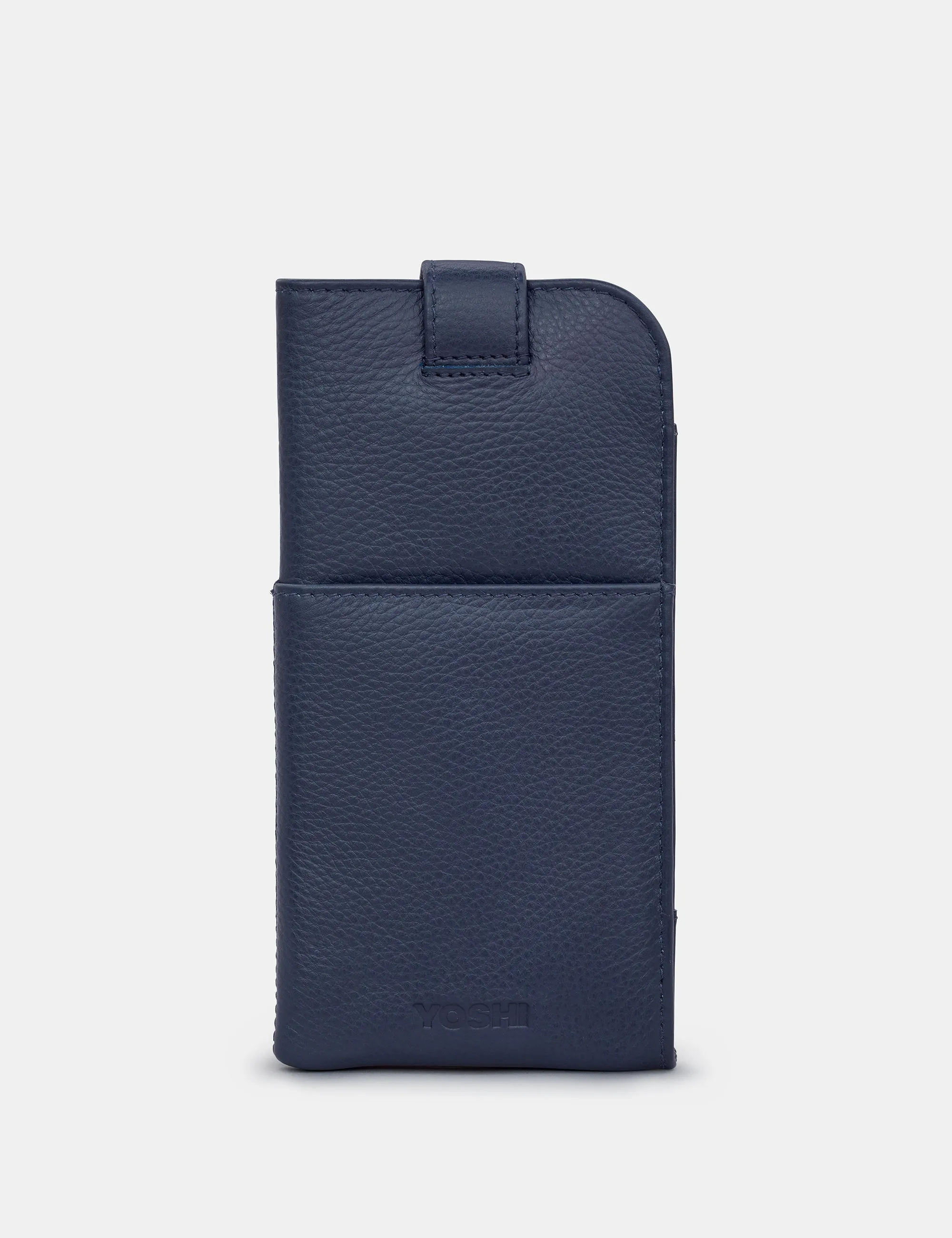 Navy Leather Chilton Glasses Case