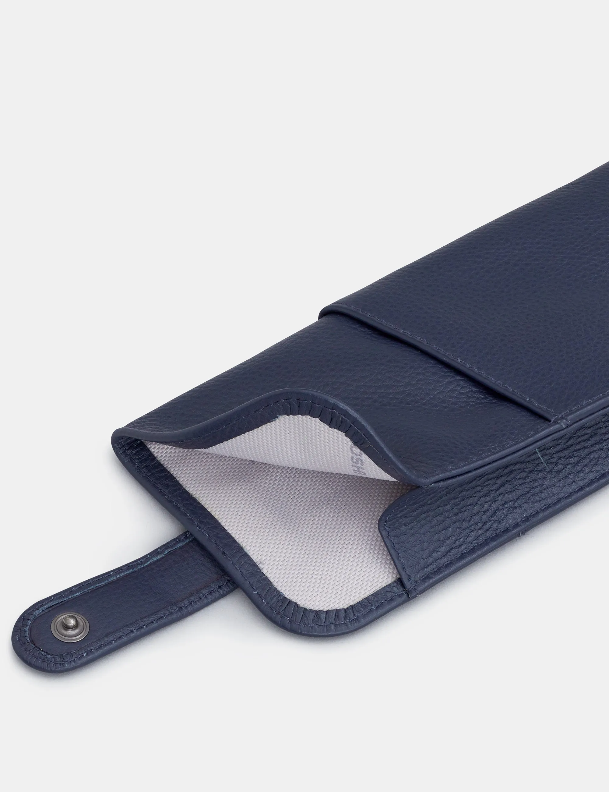 Navy Leather Chilton Glasses Case