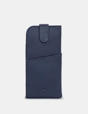 Navy Leather Chilton Glasses Case