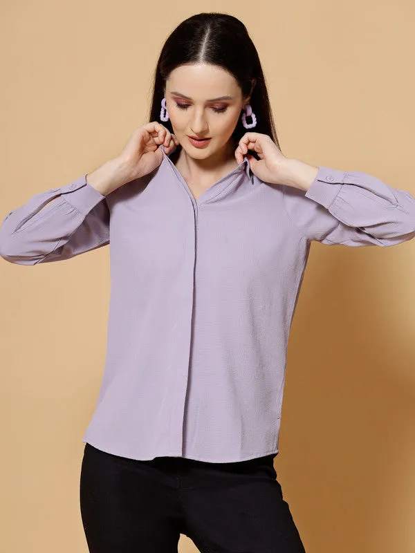 Odour Free Spread Collar Long Sleeves Formal Shirt For Women