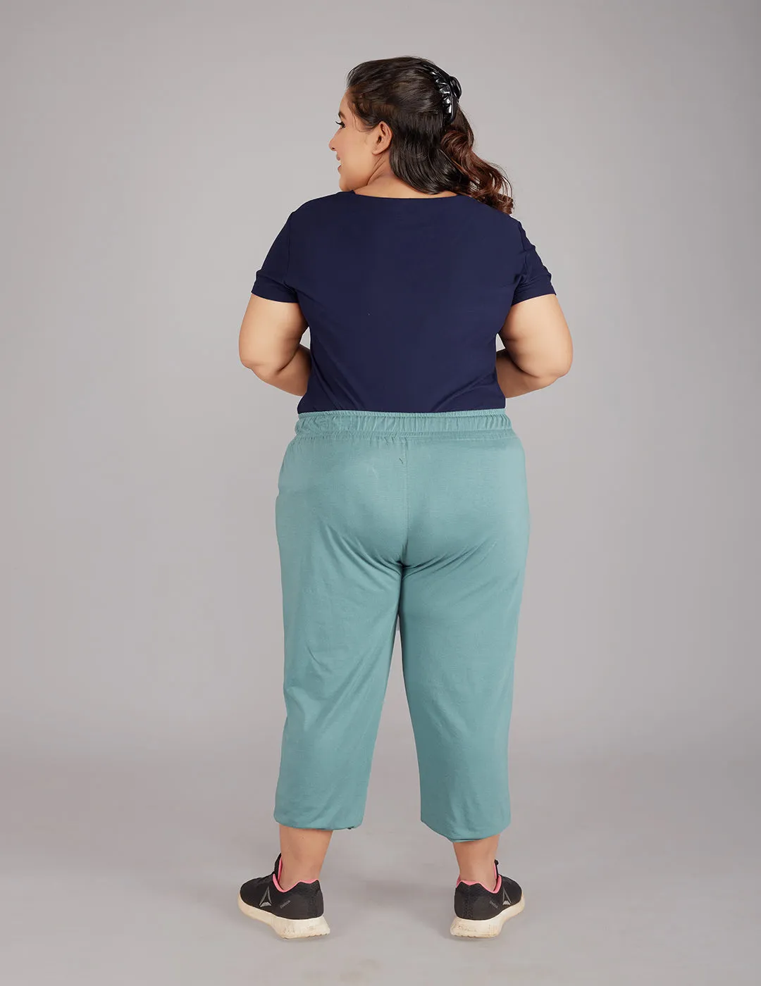 Plus Size Capris For Women - Cotton Capri Pants - Sage