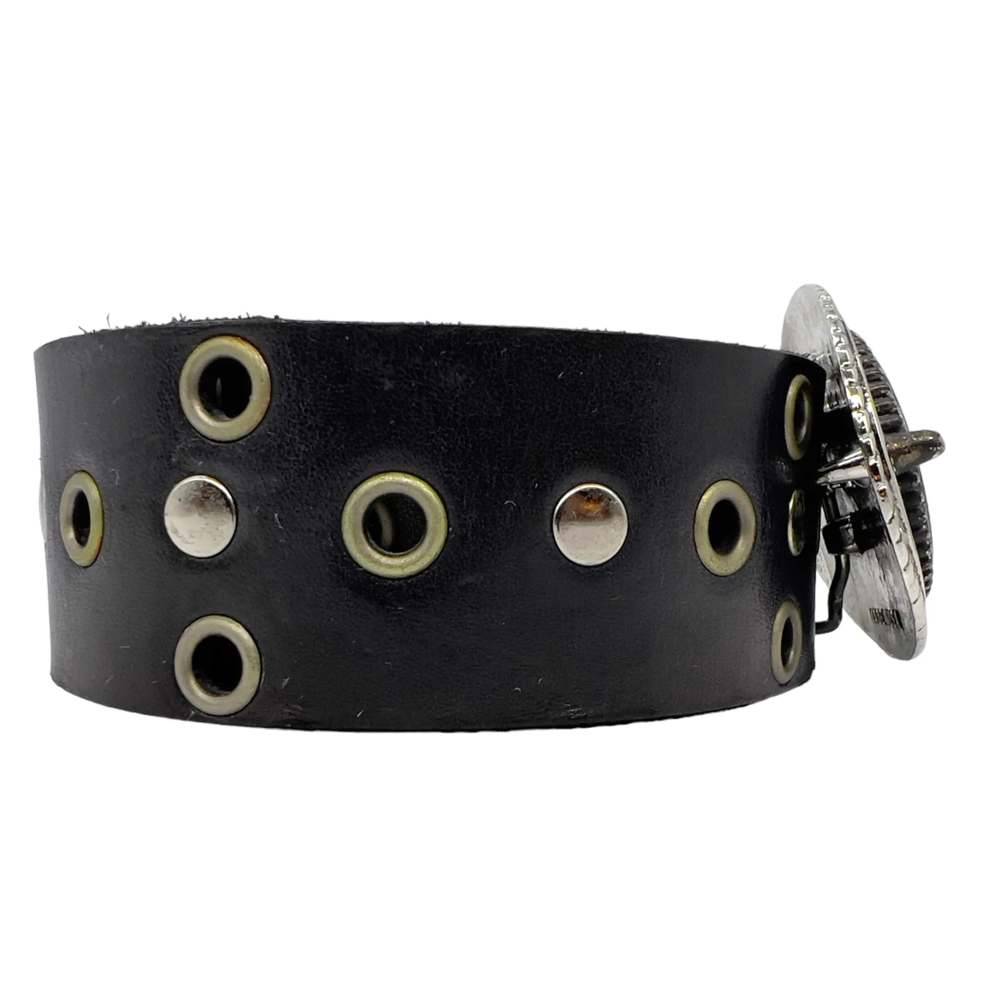 RED MONKEY Unisex Gothic Rocker Style Skull Belt - Black