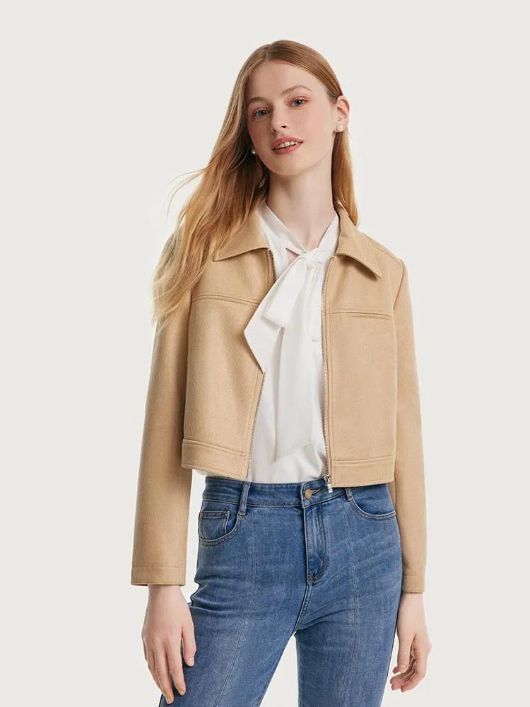 Short Faux Suede Women Jacket