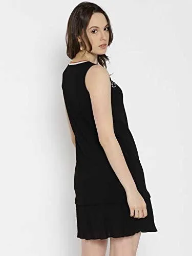 Style Quotient By Noi Women Black Solid Shift Dress