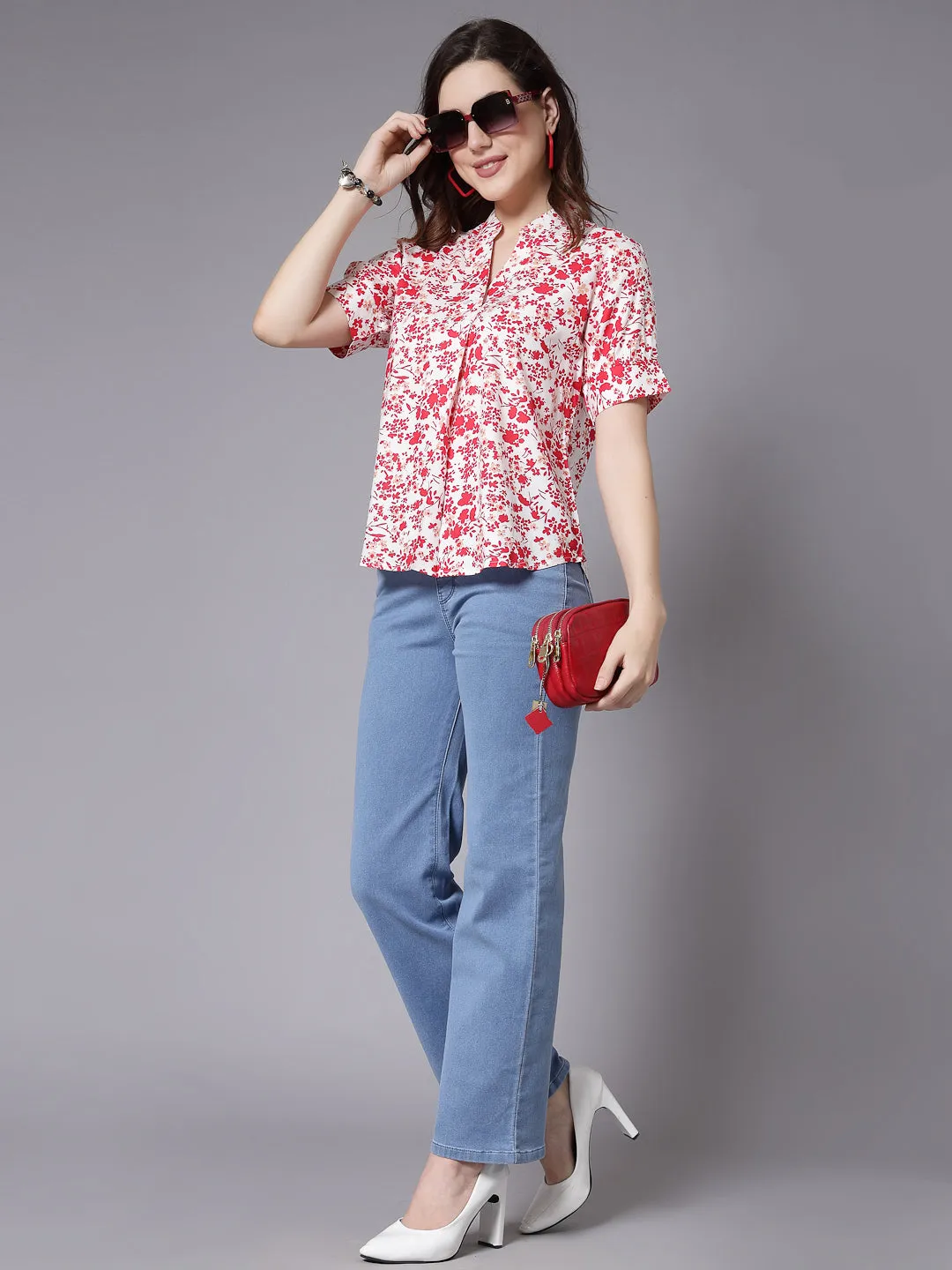 Style Quotient Women Floral Printed Relaxed Smart Casual Top