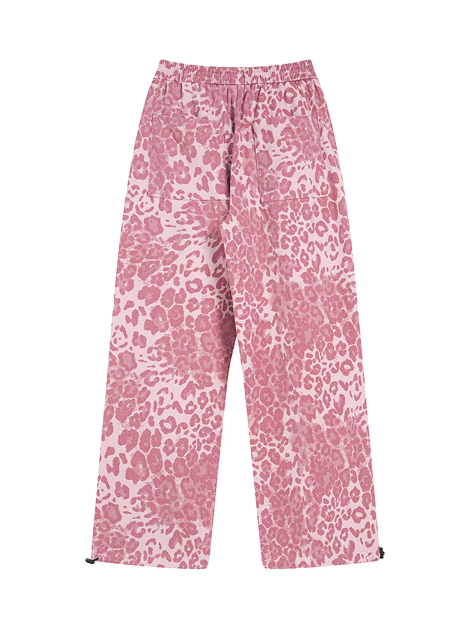 Thesupermade Retro Leopard Print Pink Casual Pants