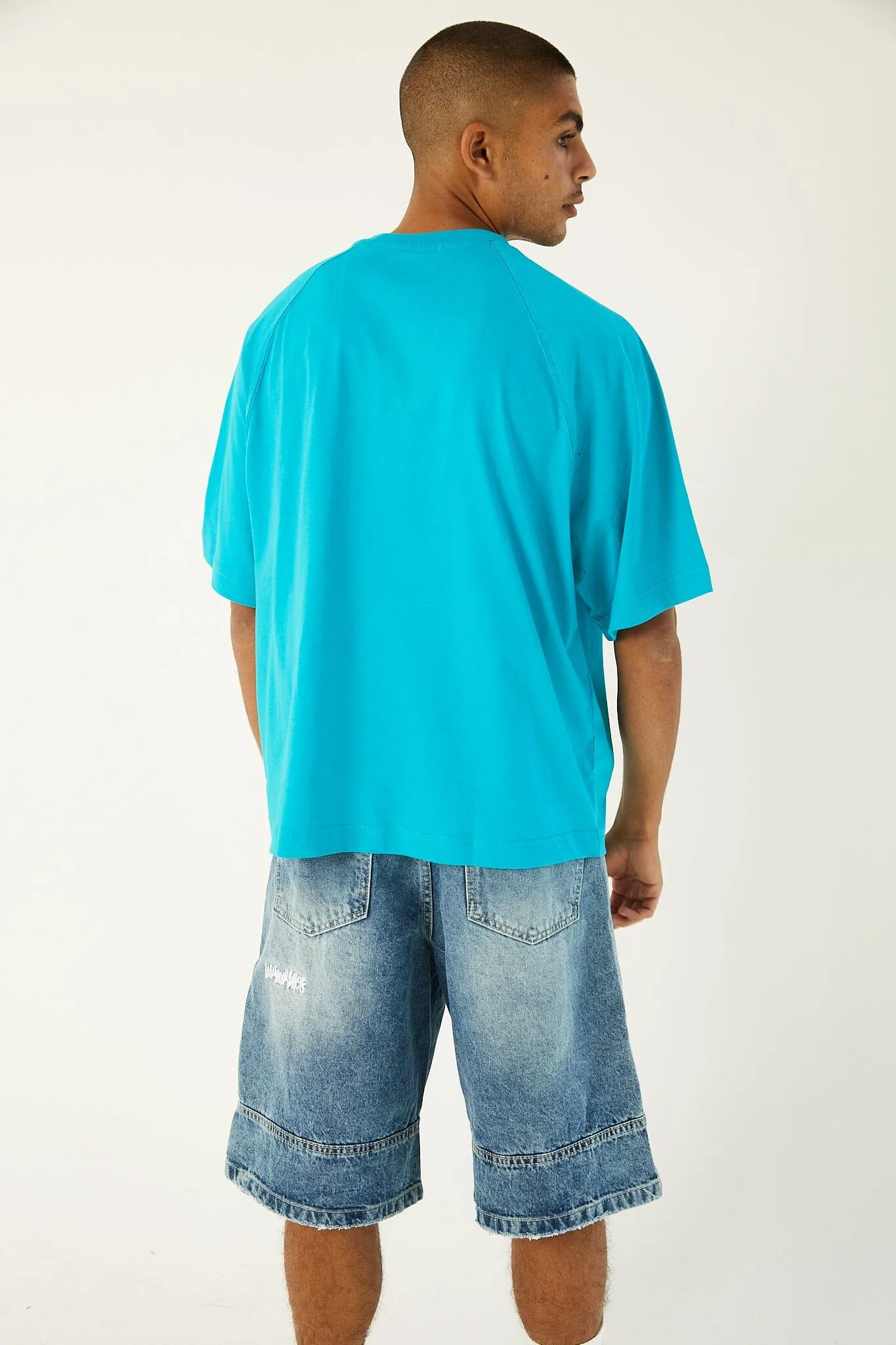 Turquoise IYS Printed Boxy Fit Tee