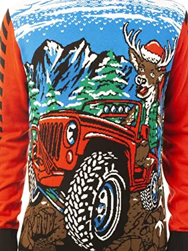 Ugly Christmas Party Sweater Off Roading Long Sleeve Sweatshirt-M Off Roading Red