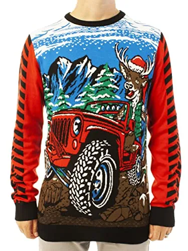 Ugly Christmas Party Sweater Off Roading Long Sleeve Sweatshirt-M Off Roading Red