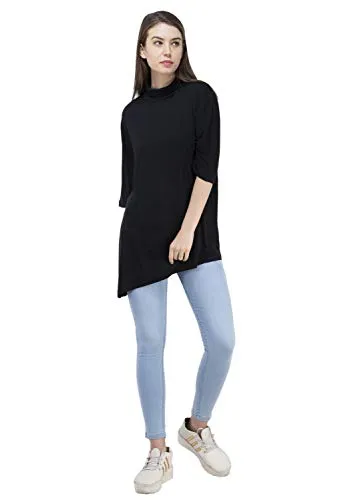 USI Uni Style Image Women's Regular High Neck 3/4 Sleeve Top