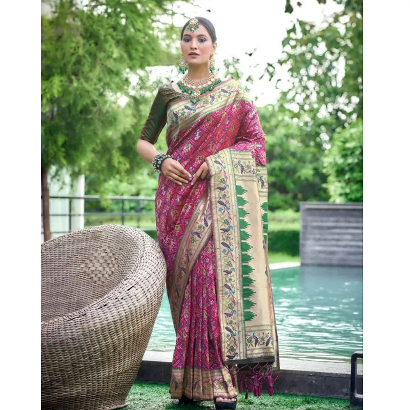 Women Banarasi Soft Silk Patola Saree