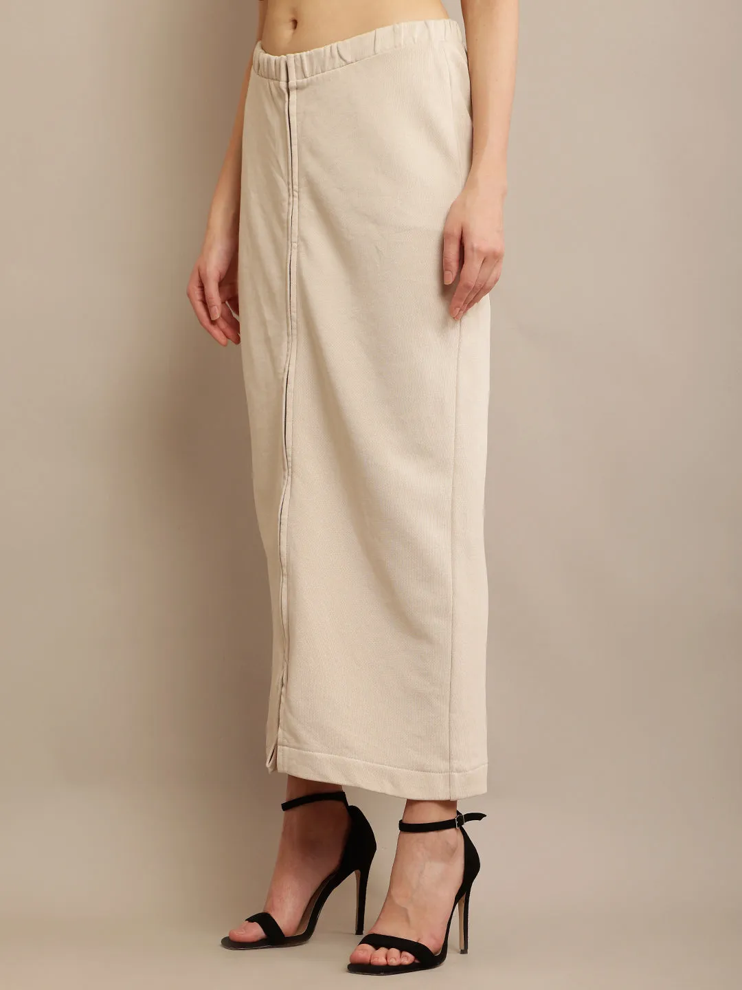 Women Beige Maxi Skirt