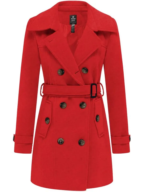 Women's Double Coat Mid-Long Winter Trench Coat33993