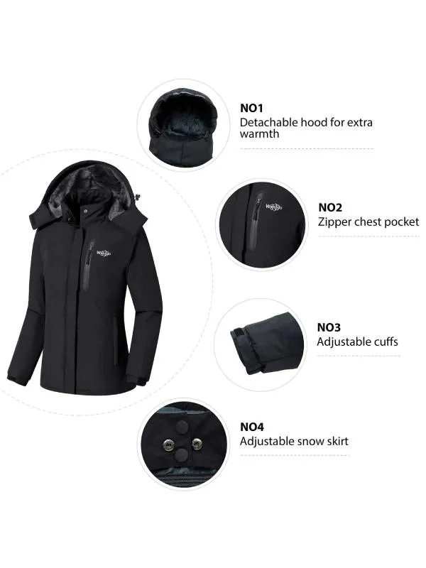 Women's Ski Jacket Winter Coats Fleece Lined Rain Jacket Atna 120